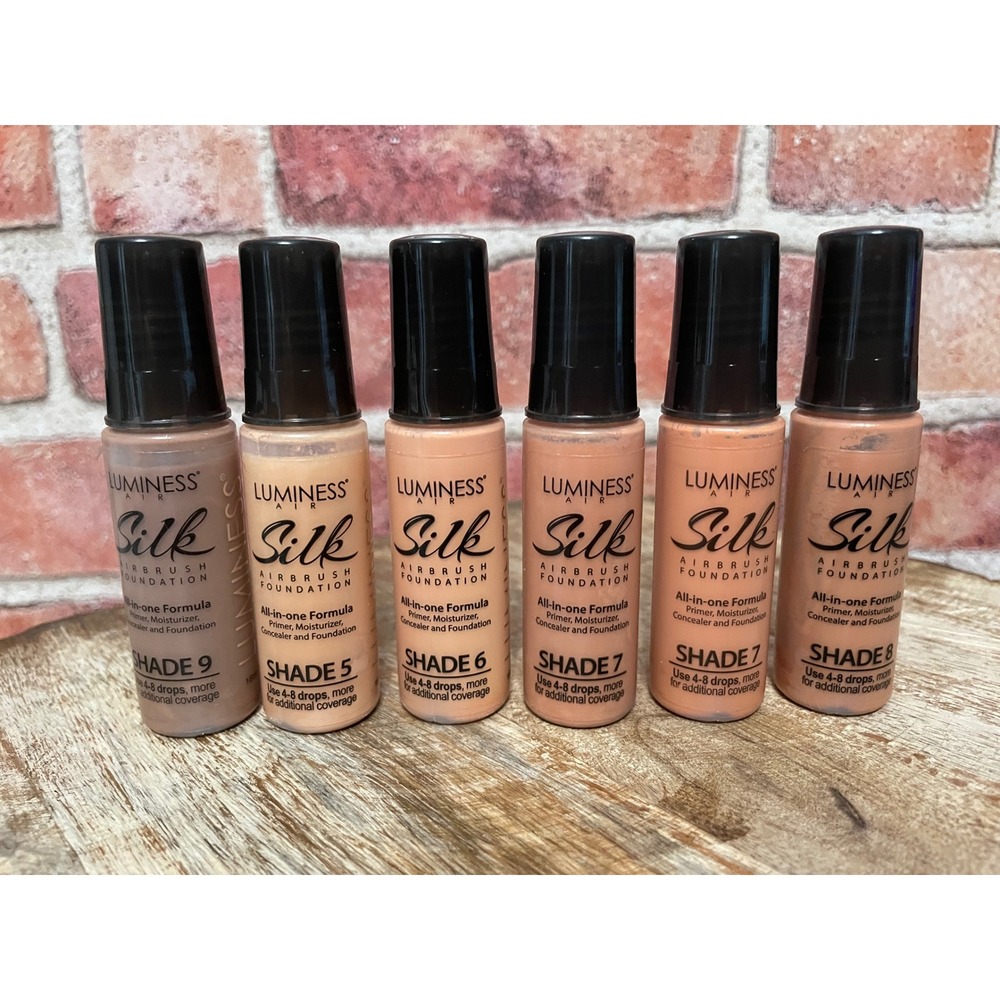 Luminess Air Airbrush Cosmetic Silk Foundation 0.50 fl oz Lot of 6 Assorted